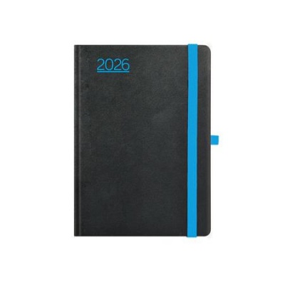 Naptár, tervező, A5, heti, TOPTIMER, "Nero", fekete-kék