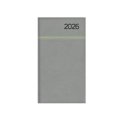 Zsebnaptár, álló elrendezésű, TOPTIMER, "Young", szürke-zöld